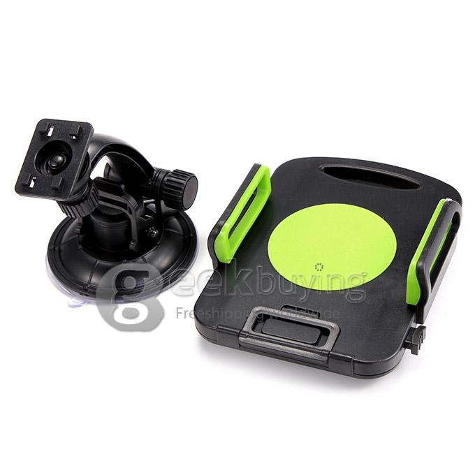 New Car Bracket Suction Mount Holder Backrest Windshield Mountain for iPad Air Mini Sumsang Tablet PC - Black+Green