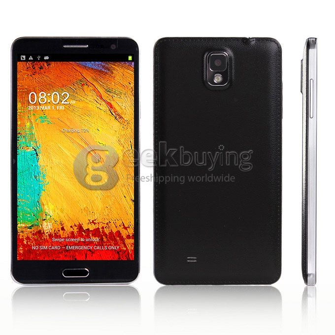 Star N9000 MTK6582 Quad Core 1.3GHz 5.7Inch Android 4.2 OS SmartPhone 1GB RAM 8GB ROM IPS HD Screen 13.0MP Camera with 3G/GPS - Black