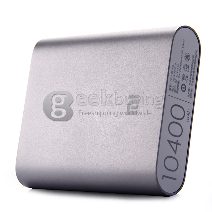 XiaoMi 10400mAh USB Portable Power Bank External Battery Charger for Mobile Phones Tablets iPhone6 Plus Samsung HTC Google Blackberry - Grey