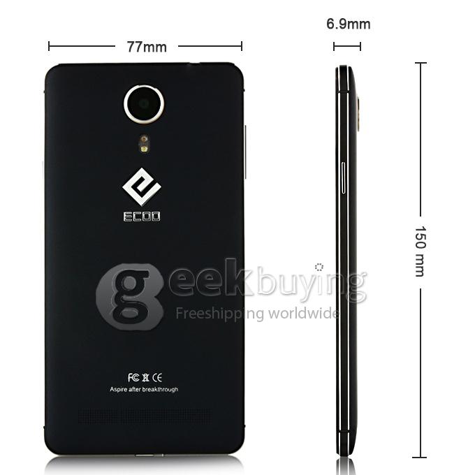 ECOO E02 Shining PRO MTK6592 Octa Core 1.7GHz Smartphone 5.5 Inch IPS HD Android 4.4 2GB RAM 16GB ROM 13MP 2MP - Black