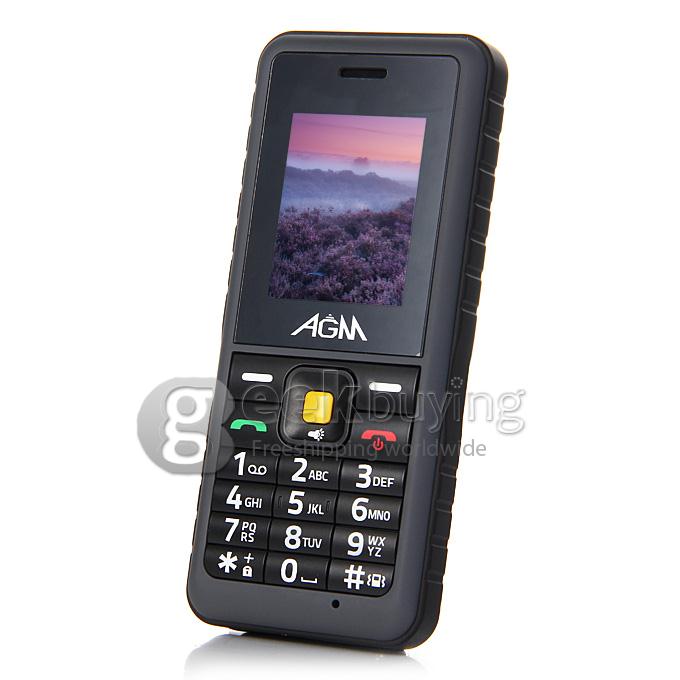 AGM Stone 2 IP67 Waterproof Dust Resistant Shock Resistant Flashlight FM Dual SIM Cards GSM Cell Phone - Black