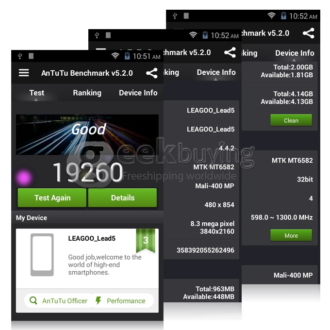 Leagoo Lead 5 MTK6582 Quad core 1.3GHz 5.0Inch Smartphone Android 4.4 1GB+8GB 8.0MP+3.2MP OGS IPS FWVGA 3G GPS - Black