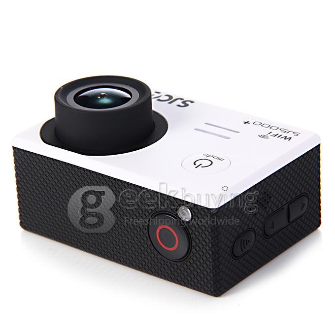 SJCAM SJ5000 Plus Ambarella A7LS75 16MP WiFi Action Camera (White) + Spare Battery + Car Charger + Car Mount Kit