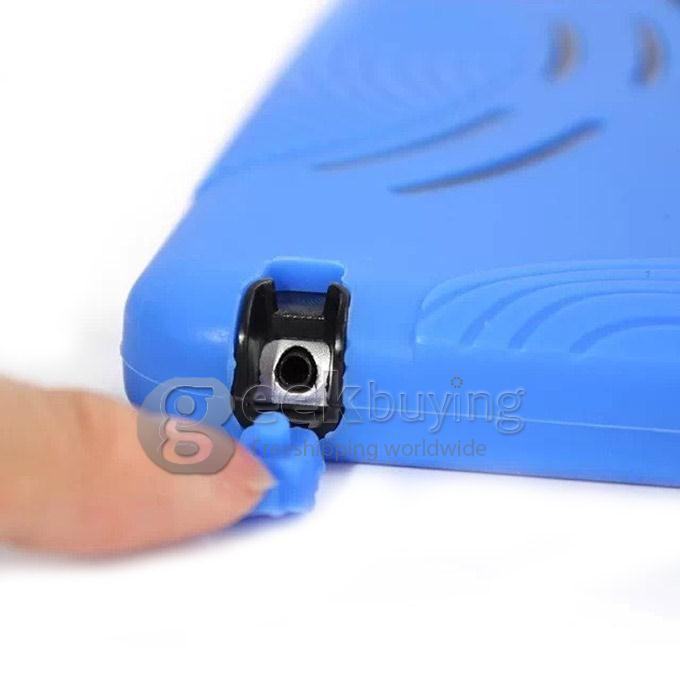 Shockproof Hybird Armor Military Duty Hard Case With Holder Cover for iPad Air 2 - Blue