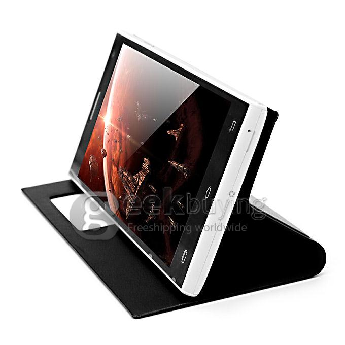 Original High Quality Protective PU Leather Hard Flip Cover Shell for LEAGOO Lead 5 - Black