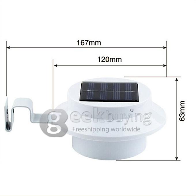 Super Bright Yard Lamp Solar Panel Garden Light 3 LED Lights Outdoor Home Decor - White