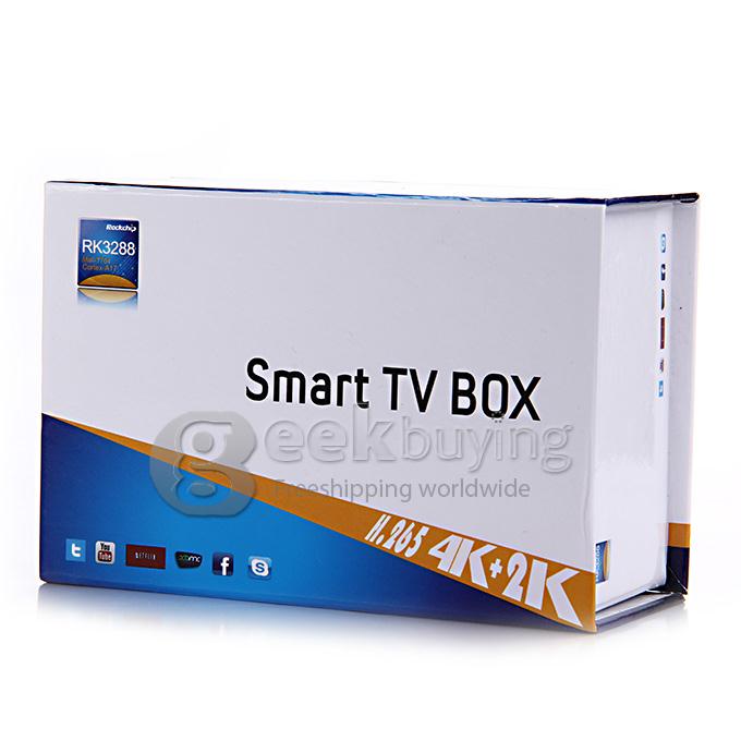 T034TV RK3288 Quad Core 1.8GHz Android 4.4 Mini TV Box Dongle 2G/8G 2.4G/5G WIFI H.265 Bluetooth - Black