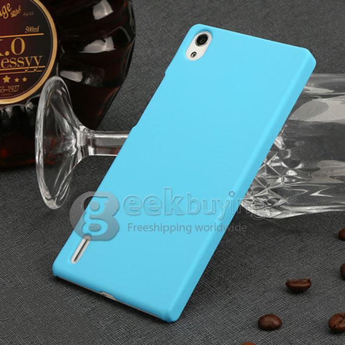 MOSKII Shield Protective Cover PC Back Case for HUAWEI Ascend P7 Smartphone - Sky Blue