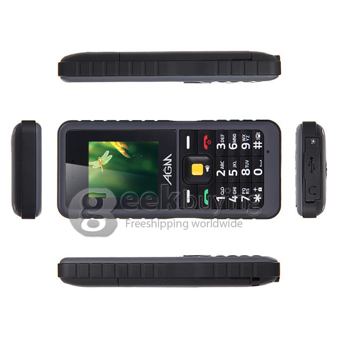 AGM Stone 2 IP67 Waterproof Dust Resistant Shock Resistant Flashlight FM Dual SIM Cards GSM Cell Phone - Black
