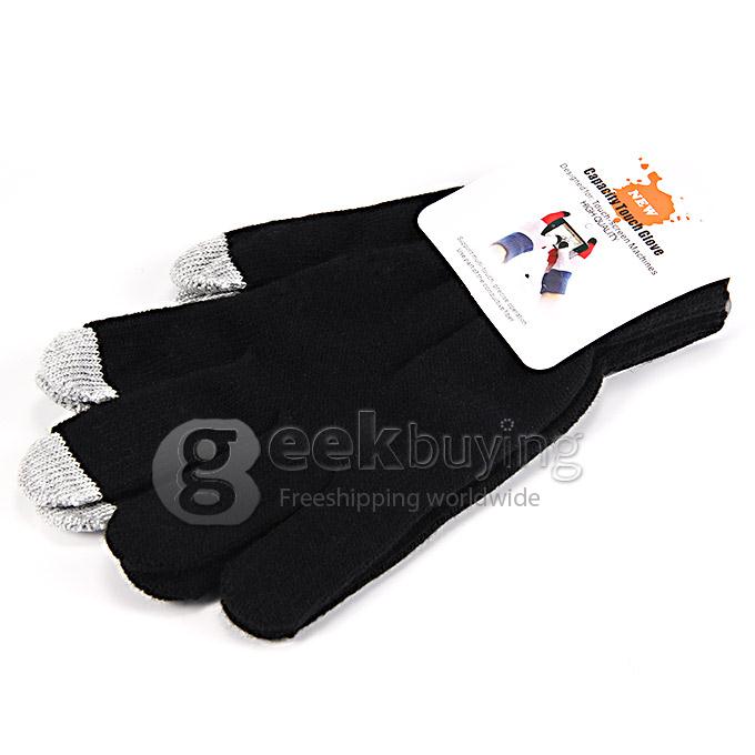 [Ισπανία Απόθεμα] Unisex Magic Δυνατότητα Γάντια οθόνης αφής Γραμματοσήμανση Stretch Winter Knit για Smartphone Iphone Tablet - Μαύρο