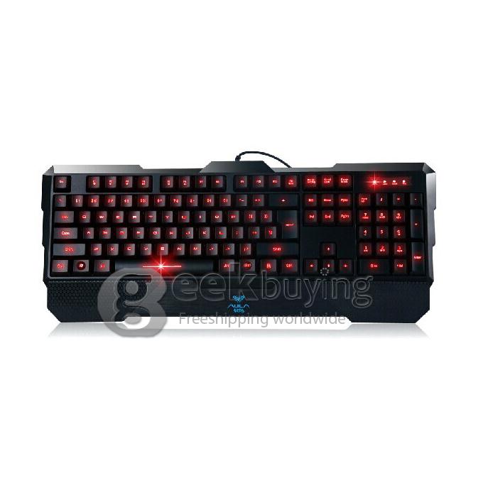 AULA Dragon Tooth Professional USB Wired 114 Keys Game Keyboard with Red Backlight for Computer Laptop PC 
