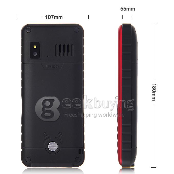 AGM Stone 2 IP67 Waterproof Dust Resistant Shock Resistant Flashlight FM Dual SIM Cards GSM Cell Phone - Red