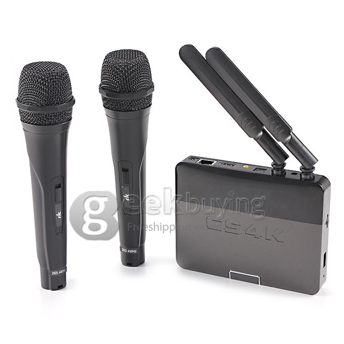Karaoke System CS4K RK3288 Quad Core Android 4.4 Mini TV BOX HDMI HDD Player 2G/8G 2.4G/5G WIFI Bluetooth 5.0mp Camera Wireless Microphone