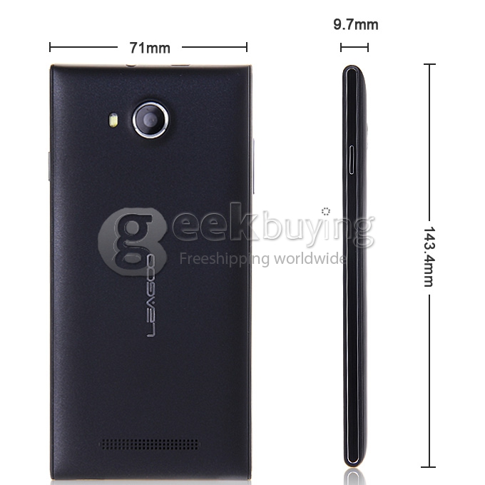 Leagoo Lead 5 MTK6582 Quad core 1.3GHz 5.0Inch Smartphone Android 4.4 1GB+8GB 8.0MP+3.2MP OGS IPS FWVGA 3G GPS - Black