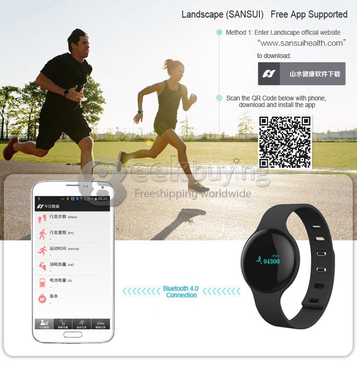 Landscape (SANSUI) H1 Bluetooth 4.0 Smart Watch Anti Lost Intelligent Motion Sleep Detection Pedometer Calls - Green