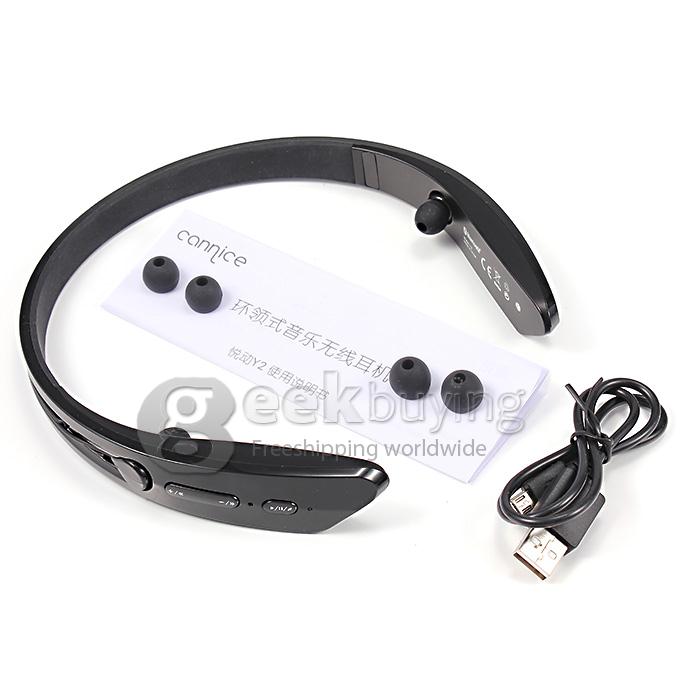 Cannice Y2 Bluetooth 4.0 Binaural Stereo Waterproof Headset Headband NFC - Black