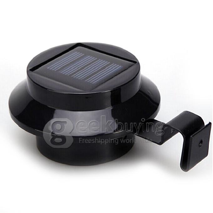 Super Bright Yard Lamp Solar Panel Garden Light 3 LED Lights Outdoor Home Decor - Black