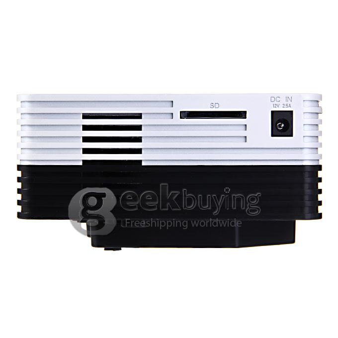 GM50 Multimedia 30W 80LM 1080P LCD Image System LED Projector HDMI VGA SD Card Slot (US Plug) - White