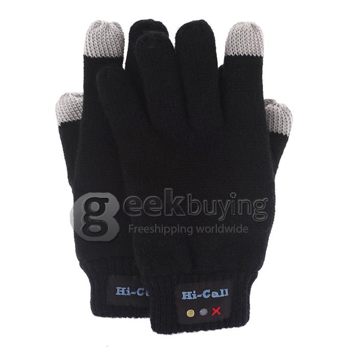 Winter Bluetooth Talking Gloves with Touch Function for iPhone Android Phone - Black