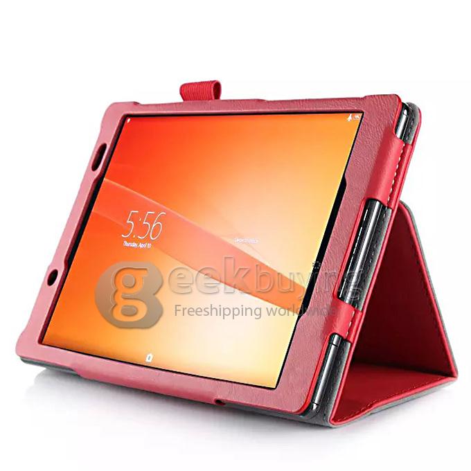 Wake/Sleep Ultra-Thin Fold Leather Case Cover for Sony Xperia Z3 Tablet Compact - Red