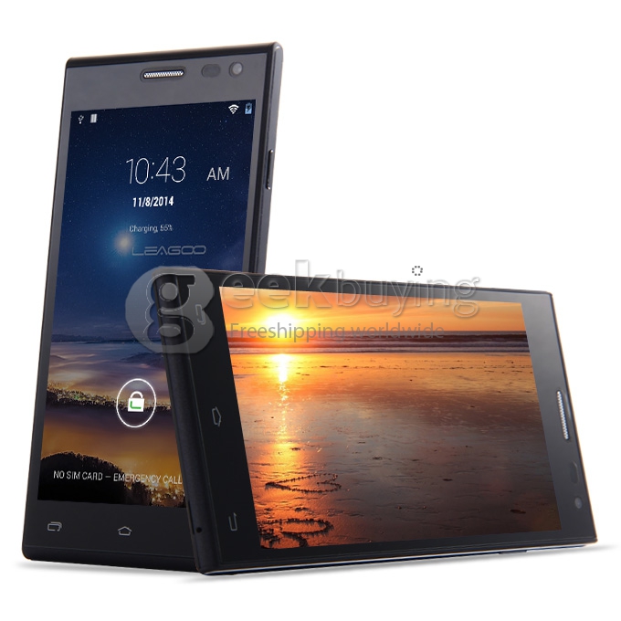 Leagoo Lead 5 MTK6582 Quad core 1.3GHz 5.0Inch Smartphone Android 4.4 1GB+8GB 8.0MP+3.2MP OGS IPS FWVGA 3G GPS - Black