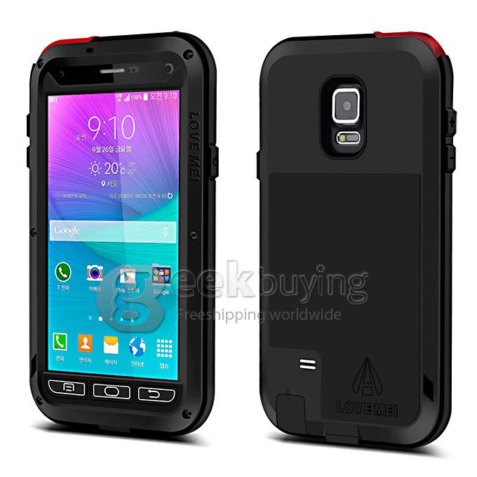 [France Stock] Lovemei Aluminum Powerful Shockproof Gorilla Glass Metal Case Protective Cover for Galaxy Note4 N9100 - Black