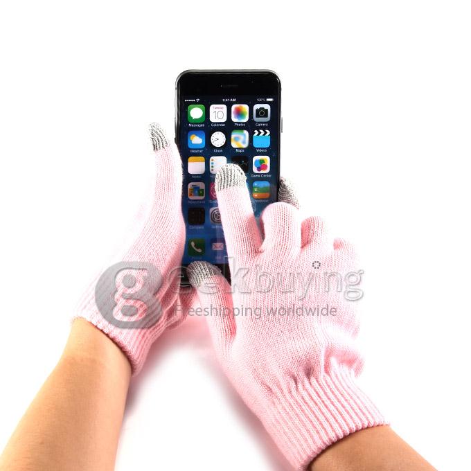Women Magic Capacity Touch Screen Gloves Texting Stretch Winter Knit for Smartphone Iphone Tablet - Pink