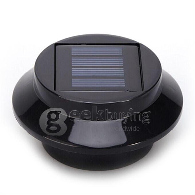 Super Bright Yard Lamp Solar Panel Garden Light 3 LED Lights Outdoor Home Decor - Black