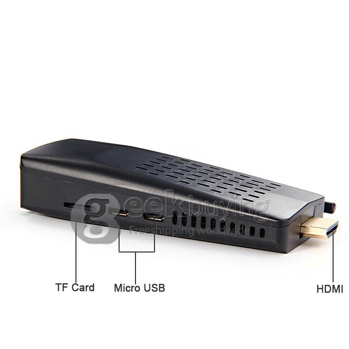 T034TV RK3288 Quad Core 1.8GHz Android 4.4 Mini TV Box Dongle 2G/8G 2.4G/5G WIFI H.265 Bluetooth - Black