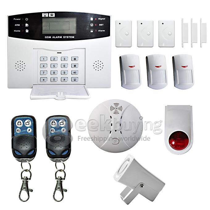 LCD Security Wireless GSM Auto Dial Home House Burglar Intruder Fire Alarm