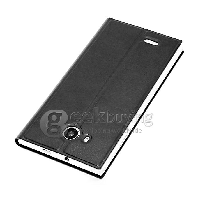 Original High Quality Protective PU Leather Hard Flip Cover Shell for LEAGOO Lead 5 - Black
