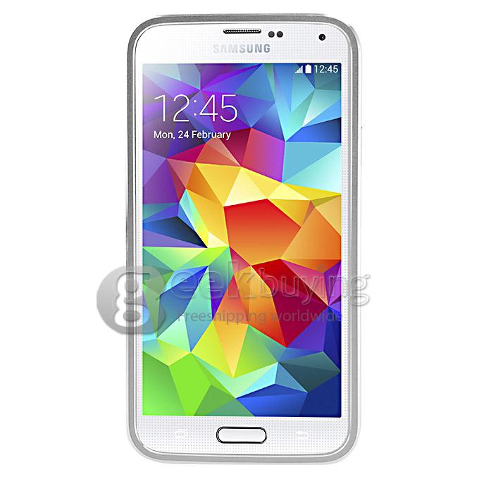 New Aluminum Metal Bumper With Back Cover Case for Sumsang Galaxy S5 i9600 - Silvery