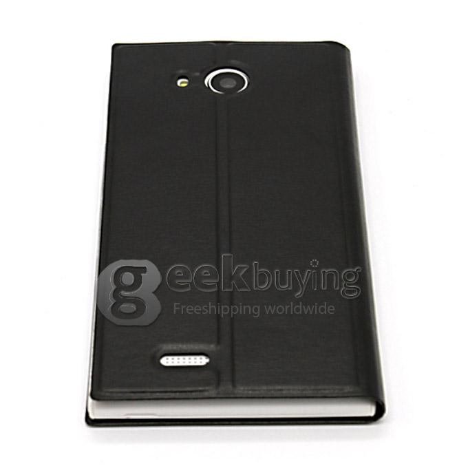Original High Quality Protective PU Leather Hard Flip Cover Shell for LEAGOO Lead 5 - Black
