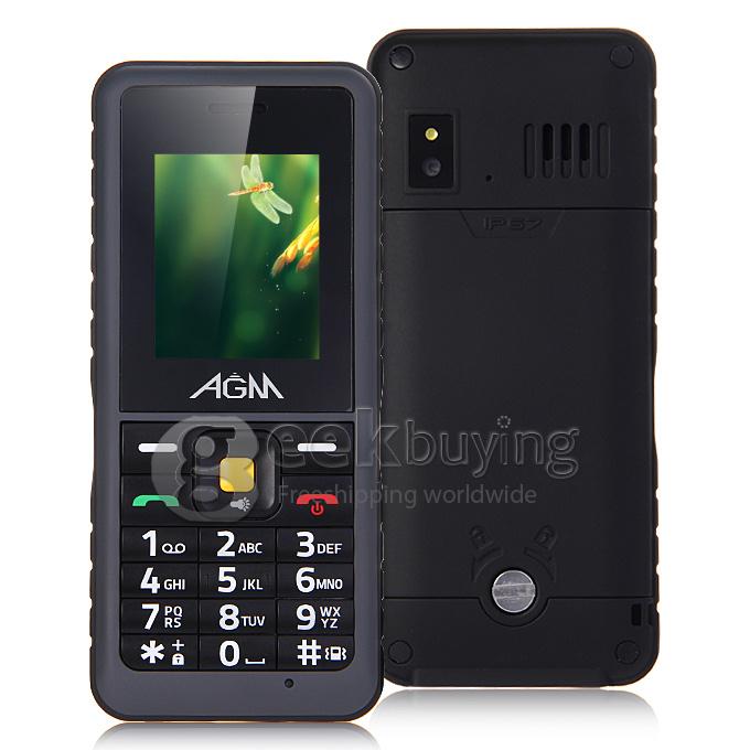 AGM Stone 2 IP67 Waterproof Dust Resistant Shock Resistant Flashlight FM Dual SIM Cards GSM Cell Phone - Black