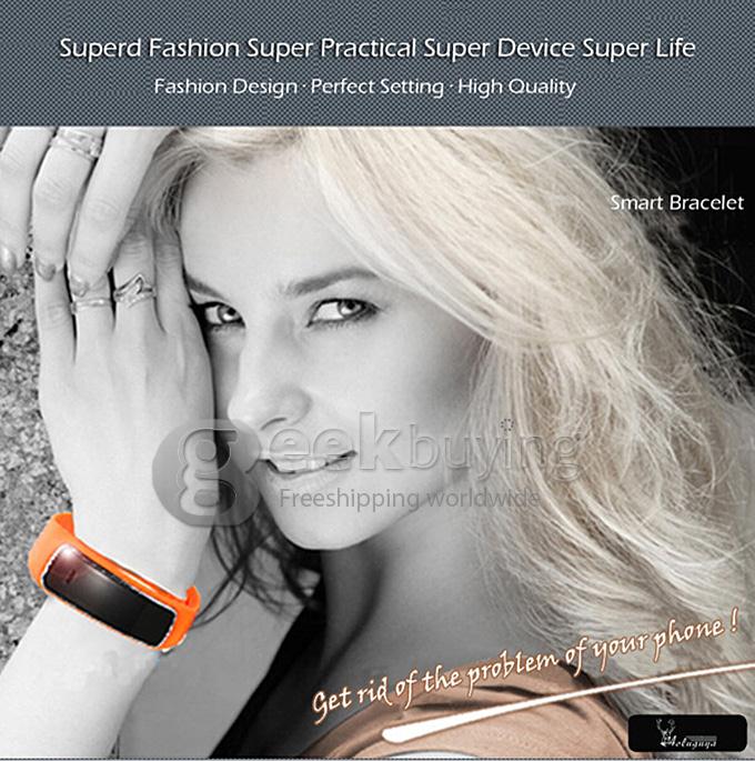 Aoluguya S9 Waterproof Smart Bluetooth Bracelet with OLED Orange