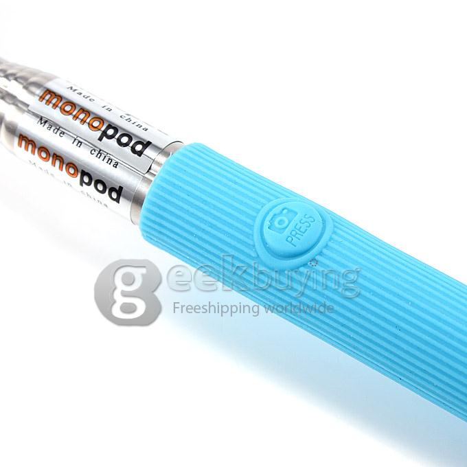 Extendable Stretch Wired Self-timer Selfie Monopod Stick Handheld for iPhone & Samsung Smartphone (100cm) - Blue