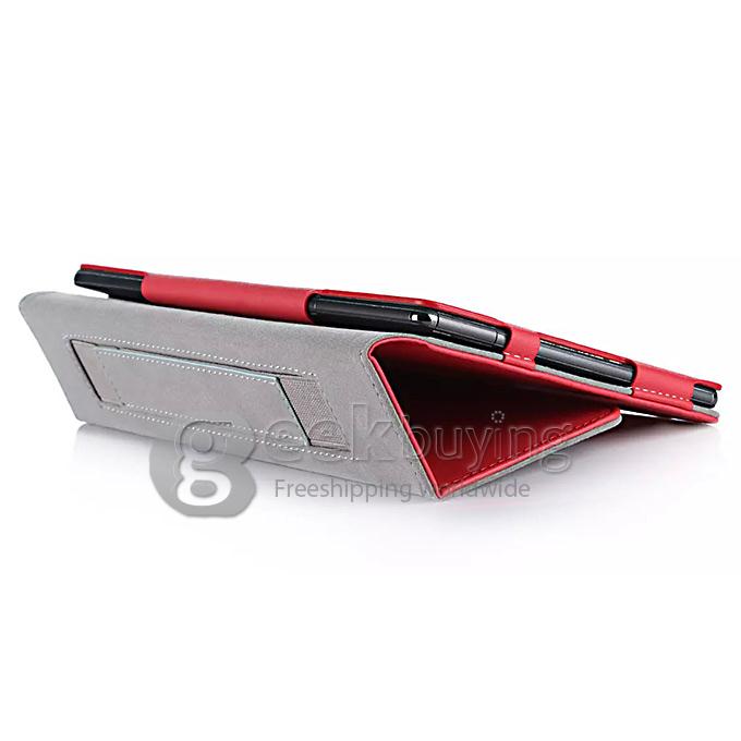 Wake/Sleep Ultra-Thin Fold Leather Case Cover for Sony Xperia Z3 Tablet Compact - Red