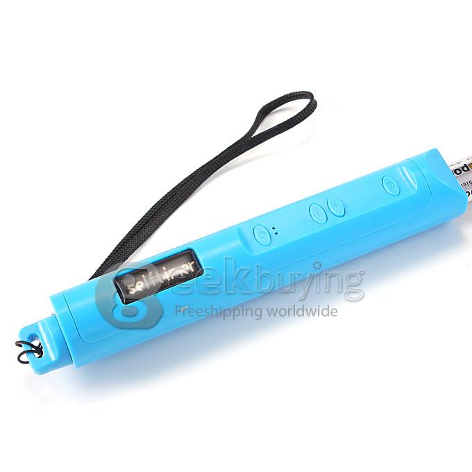 Extendable Stretch Wireless Bluetooth Self Camera Monopod Handheld Selfie Stick Support Remote Shutter (110cm) - Blue