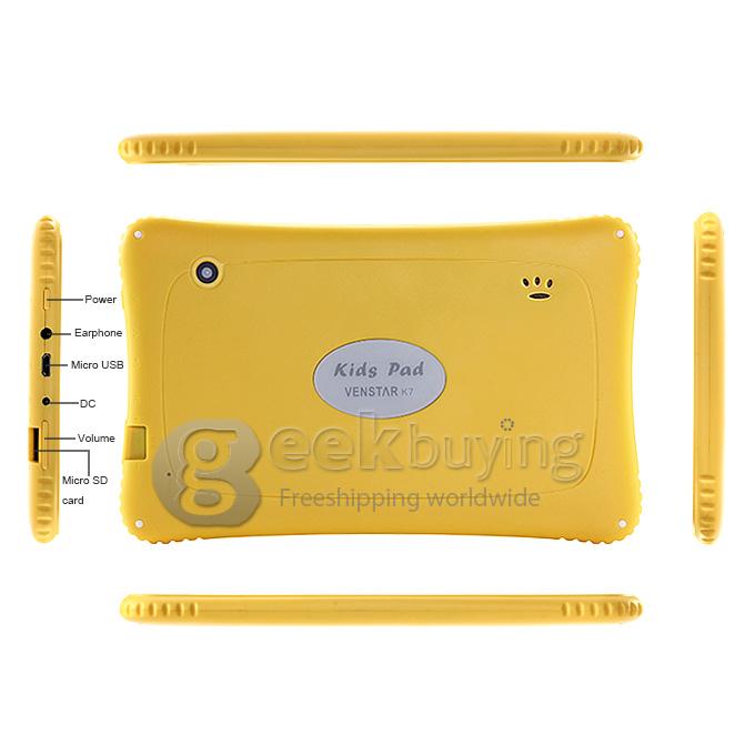 VENSTAR K7 Kids Pad RK3026 7 Inch Tablet PC Android 4.2 OS 8GB ROM Capacitive Touch Screen Dual Cameras - Yellow