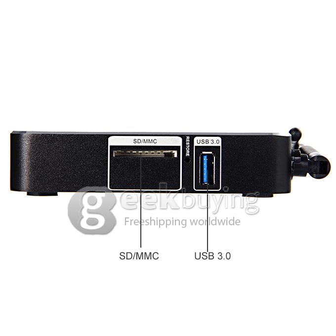 EW902 Realtek RTD1195 Dual Core Android 4.4 Mini TV BOX HDMI HDD Player 1G/8G WIFI Bluetooth 4K 3D HDMI IN USB3.0 1000M Ethernet SATA - Black
