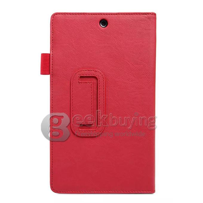 Wake/Sleep Ultra-Thin Fold Leather Case Cover for Sony Xperia Z3 Tablet Compact - Red
