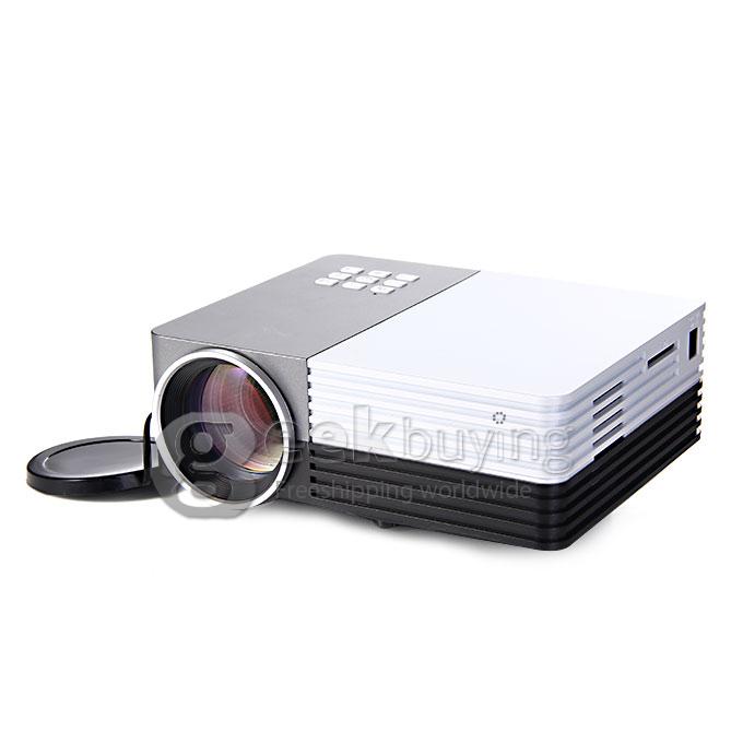 GM50 Multimedia 30W 80LM 1080P LCD Image System LED Projector HDMI VGA SD Card Slot (US Plug) - White