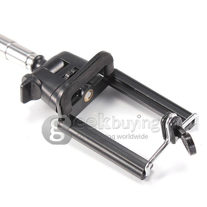 Extendable Stretch Wireless Bluetooth Self Camera Monopod Handheld Selfie Stick Support Remote Shutter (110cm) - White