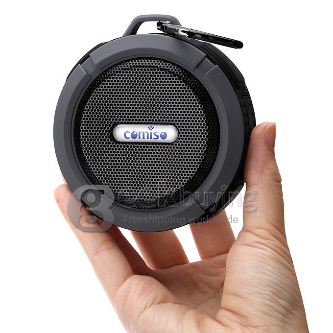 C6 Mini Waterproof Wireless Bluetooth Speaker Shower Car Handsfree Receive Call & Music with Sucker - Black