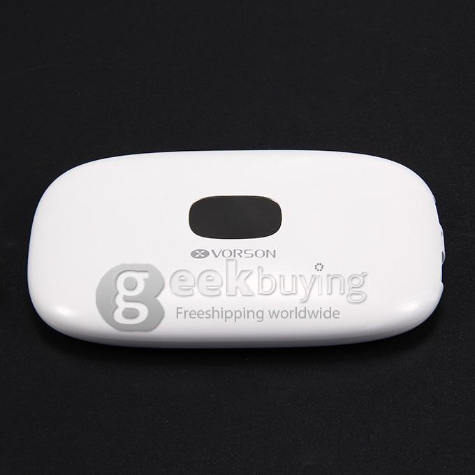 Vorson Pebble 12000mAh Dual USB Power Bank External Battery 1A/2.1A with Digital Display for Smartphone Tablet - White