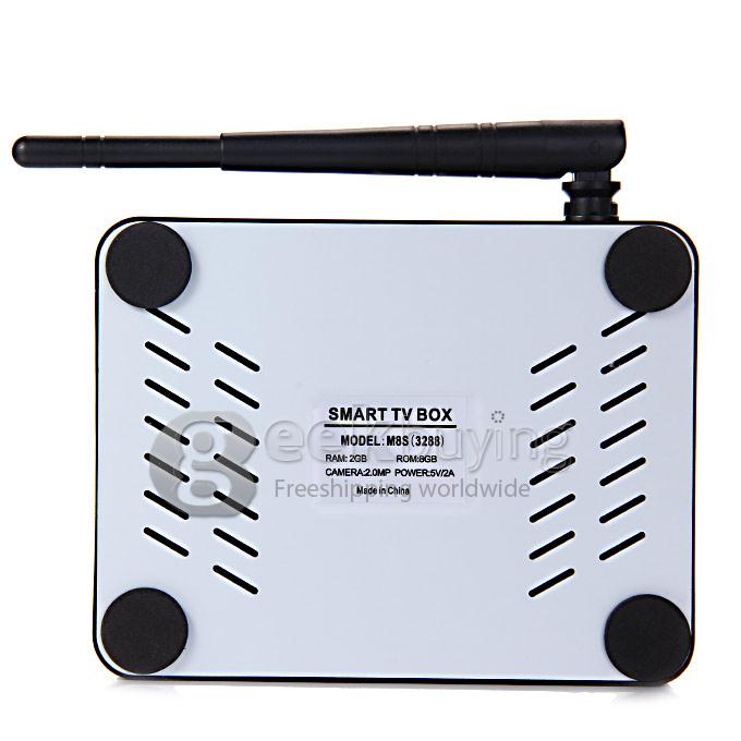 M8S RK3188 Quad Core 1.4GHz Android 4.4 Mini TV BOX HDMI HDD Player 2G/16G WIFI 2.0mp Camera Bluetooth - Silver