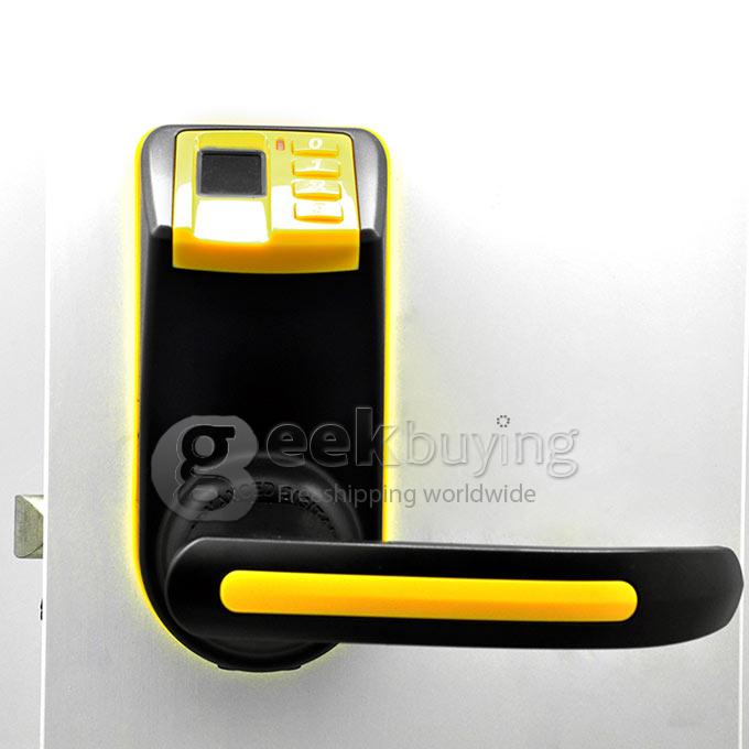 NEW ADEL LS911 Biometric Fingerprint Password Door Lock L-R-Handle-S1 - Black+Yellow