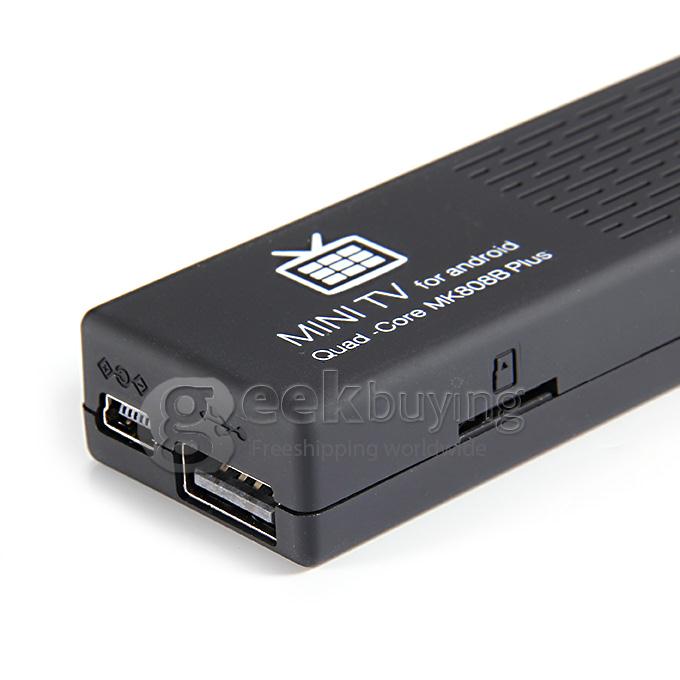 MK808B Plus 4K TV Dongle Amlogic S805 Quad Core Android 4.4 Mini PC 1G/8G WIFI H.265 HW Decoding Bluetooth DLNA Miracast - Black