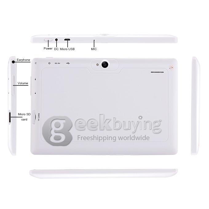 Q90 Allwinner A23 7 Inch Tablet PC Android 4.4 OS 4GB ROM Capacitive Touch Screen Dual Cameras - White