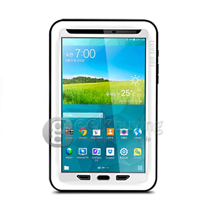 Lovemei Waterproof Dirtproof Snowproof Shockproof Gorilla Glass Metal Protective Case Cover for 8.4inch Samsung Galaxy Tab S-White